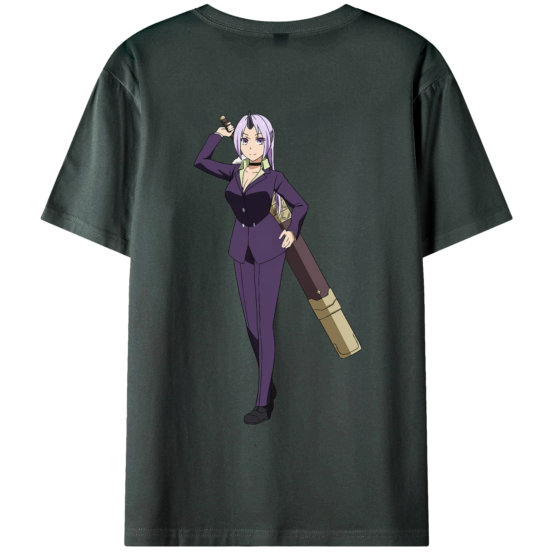 （画像用） 転スラ Regarding Reincarnated to Slime 綿100％ メンズ半袖Tシャツ（バックプリント） 通気性